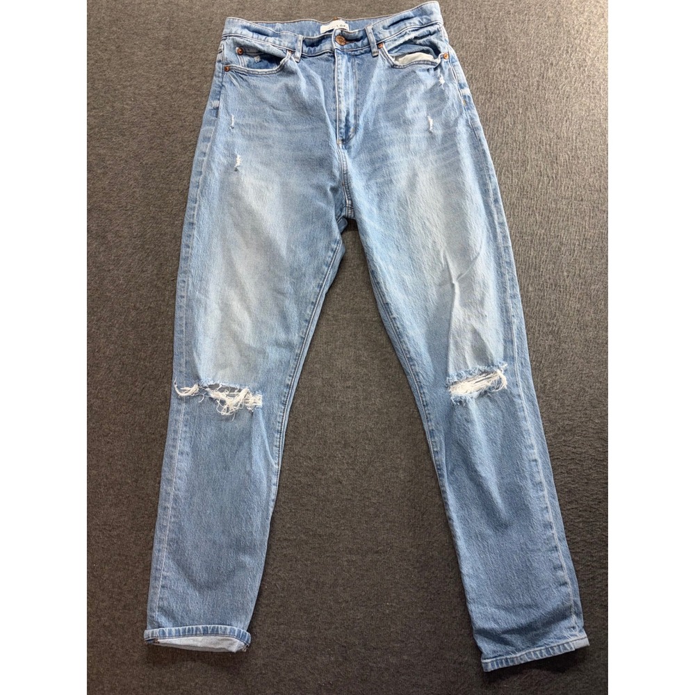 Loft High Waist Boyfriend Jeans Light Wash Distressed Ripped Size 6 28